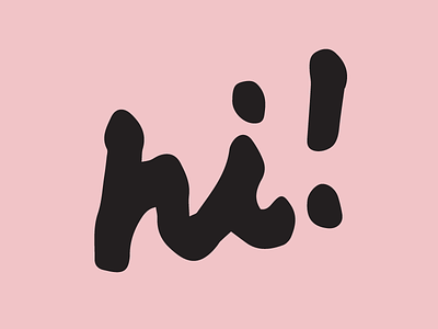 oh hey there blobs brand flat hi identity lettering pink