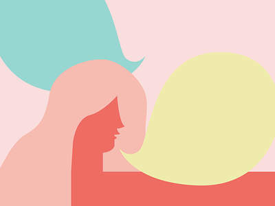 chit-chat colours feminine hair illustration lady portrait speech women