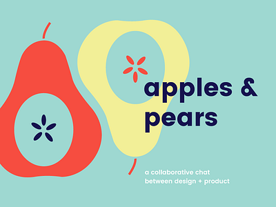two pea(r)s in a pod abstract apple circular flat form fruit graphic illustration modern pear