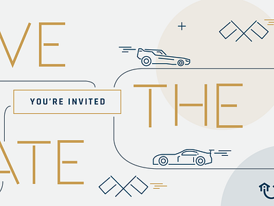zoom-zoom cars fast graphic illustration invite race car save the date speed