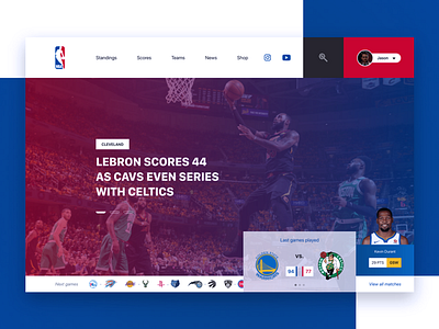 NBA - homepage Redesign basketball nba sports ui ux web website