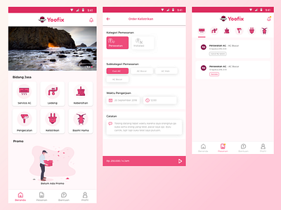 Yoofix Customer App android app design redesign sketch