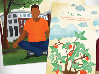 Healthy Campus Posters active campaign healthy illustration lifestyle panel poster university