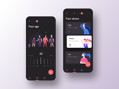 Just relax app app design application clean fitness illustraion mobile steps stress ui ux
