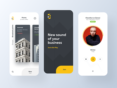 New Sound for Your Business app business mobile music music app play player points sound ui ux