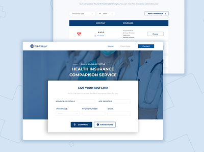 Health Insurance Service - Form and Results app dailyui dashboard design health insurance landingpafe ui ux web webdesign