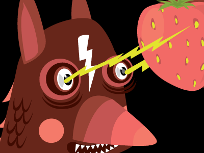 LASER creature illustration laser strawberry