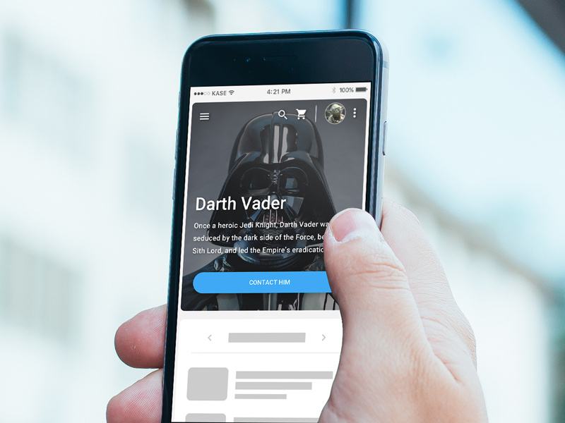 Star Wars Makes Your Designs Better. Duh interface concept ui design mockup design prototype user interface contact mobile darth vader star wars placeholder
