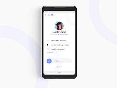 Daily UI Design: HireMe! android p app design google inspiration material design mobile pixel2 ui user experience user interface ux