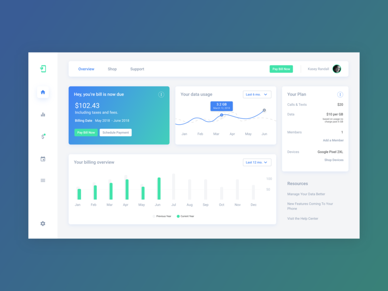 Daily UI Design: Pay Your Bill! by Kasey Randall on Dribbble