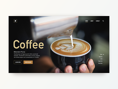 Daily UI Design: Coffee! color theory icon inspiration typography ui ui challange ui design uiux user experience ux ux design web design website design