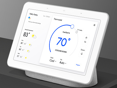 "Hey Google, what's the thermostat at?" app concept design google home app inspiration material design mockup product design smart app ui user experience user interface ux