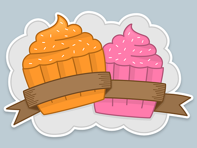 Cupcake Sticker cupcakes cute rebound sticker vector