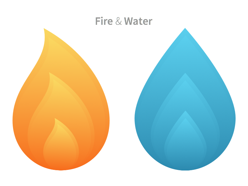 Fire & Water Icons by Tom Jepson on Dribbble
