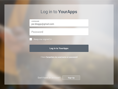 Log in... fields form glass login ui ux