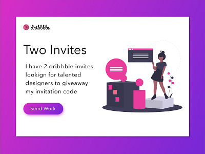 2 Dribbble Invite! animation branding dailyui design dribbble invitation dribbble invite dribbble invite giveaway illustraion uidesign ux vector