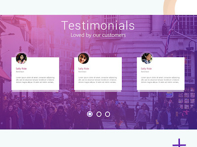 Testimonial section in website