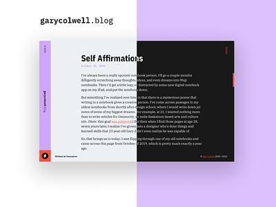 Introducing → garycolwell.blog blog colour design minimal web design webflow