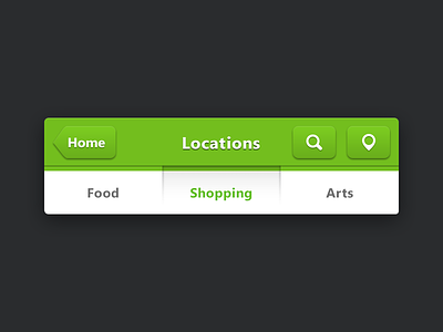 Juicy UI bar clean flat green icon icons ios iphone loupe navbar pin tab tabbar tabs