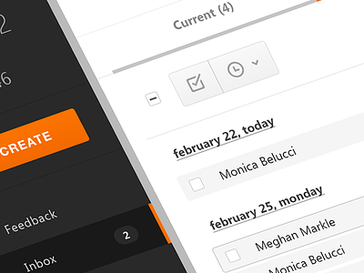 Simple Task Manager clean deadline flat inbox layout minimal orange task task manager ui web website