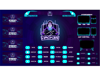 Hacker Gaming Overlay animatedoverlay gamingoverlay streamoverlay twitchoverlay