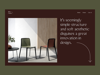 bika chairs e commerce furniture landing ui ux web webdesign