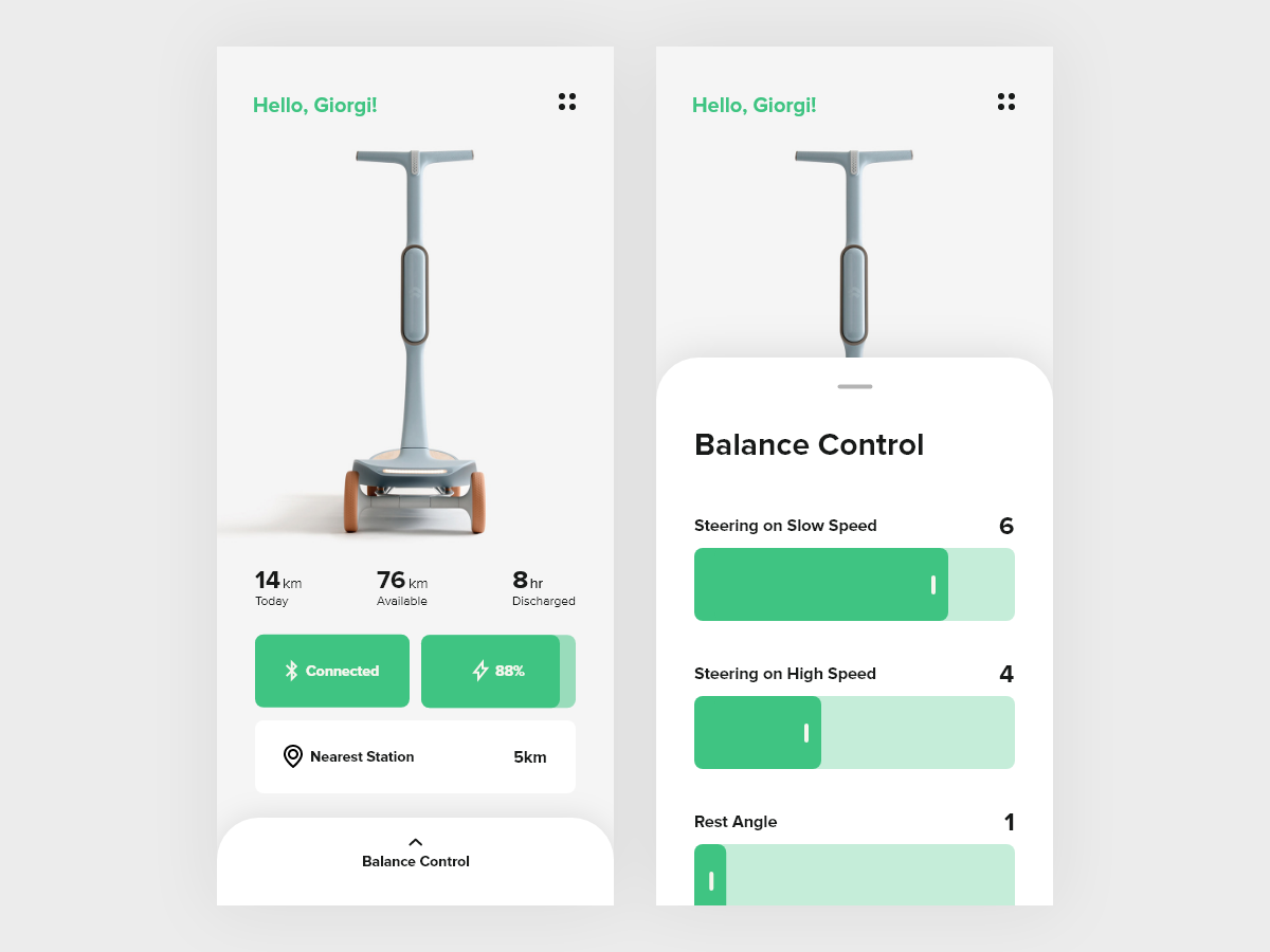 Scooter Control App Concept by Kalandia on Dribbble