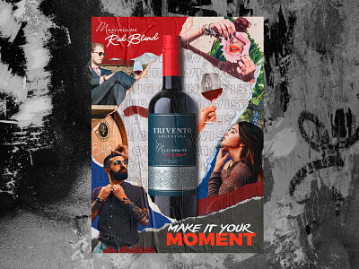Trivento Red Blend - US advertising collage concept design people poster wine winery