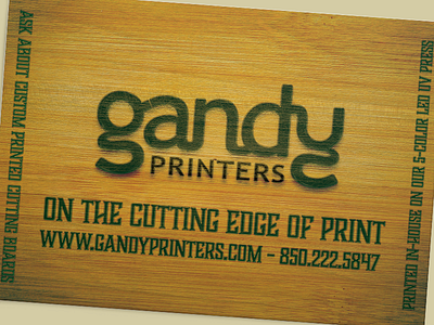 Gandy Cutting Board design offset plastic press uv wood