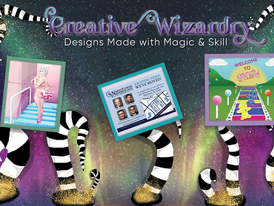 Creative Wizardry Collage - Bachelor's Program work branding collage collage design doctor illustration logo photograph stripes tentacles