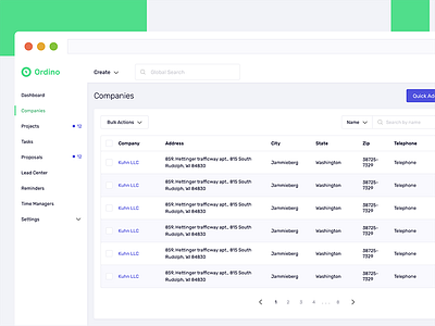 Internal dashboard