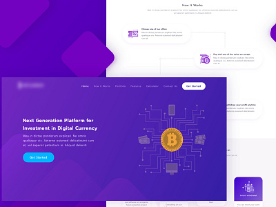 Cryptocurrency Landing Page analytics blockchain clean crypto crypto currency design freelance freelancing gradient illustration technology