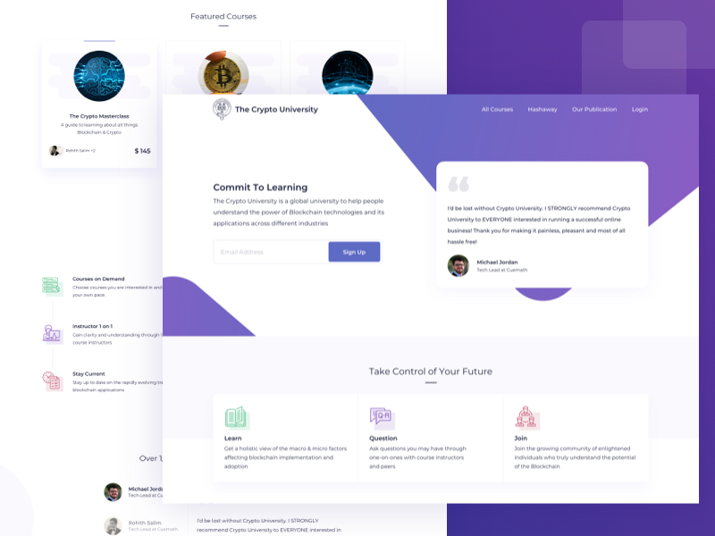 Crypto University by Ali Asgar Millwala on Dribbble