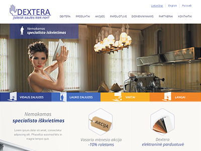 Web design for window blinds and screens manufacturer clean homepage interior warm web design website