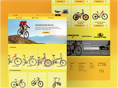 Bicycle Shop Landing Page bicycle shop branding case study design ecommerce landing page landing page design ui uiux design ux website