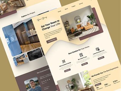 Interior Design Landing Page branding figma graphic design illustration interior design landing page landing page design project room ui ux