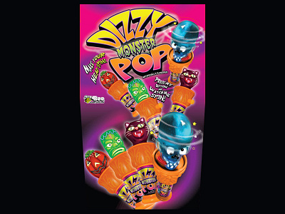Dizzy Monster Pops candy halloween illustrator lollipop packaging skull spinning