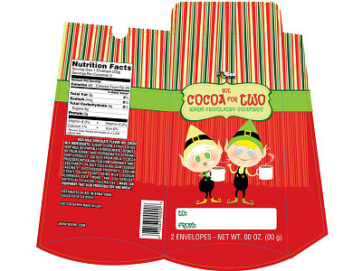 Cocoa for you Elves candy christmas cocoa holiday hotcocoa illustrator packaging xmas