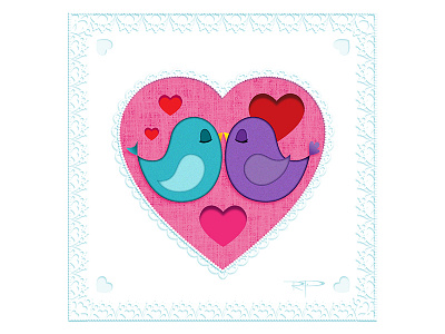 Valentine Love Bird Cutouts birds card cute doily greeting heart hearts lace sweet valentines wings
