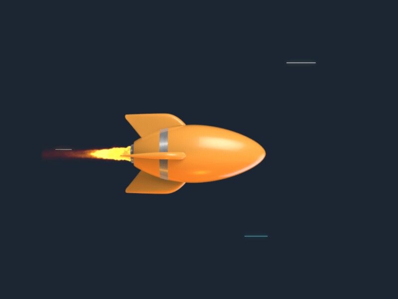 Rocket animation cinema4d fire gif looped motion motiondesign space star