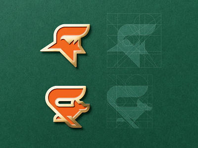 FOXY PINS animal badge branding cute enamelpin forest fox fox logo foxy green logo mark orange pin symbol