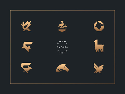 WORK 2020 2020 alpaca animal bird branding gold holidays logo mark portfolio