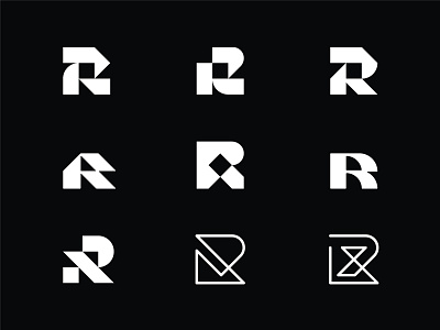 R Lettermark blackandwhite branding geometric lettermark lettermarks logo mark r r mark