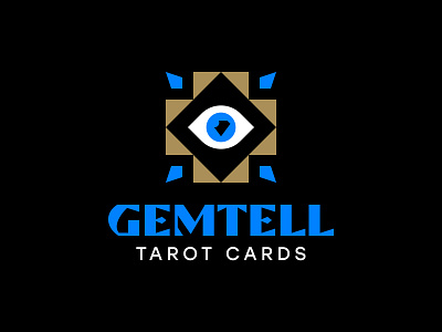 Gemtell - Tarot Cards badge blue branding diamond fortune fortune teller gem gemstones horoscope logo luck magic mark mystic psychic tarot