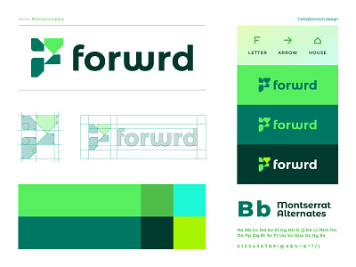 forwrd – brand identity overview arrow brand identity branding eco ecofriendly green logo mark moving visual identity wordmark