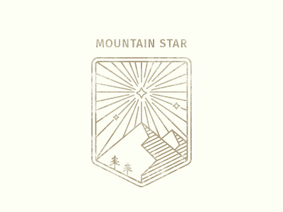 Mountain Star adventure badge climbing logo mountain vector