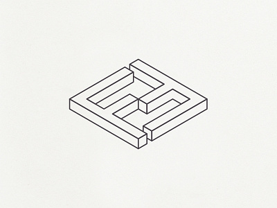 F F Monogram f isometric letter monogram type