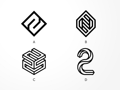 Dribbble Invite 2 cube invite line monogram number perspective two