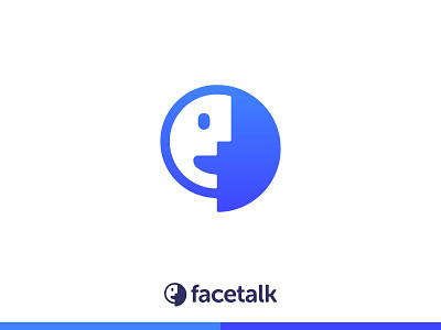 Facetalk blue bubble logo mark speak talk