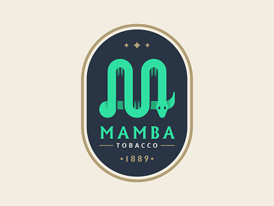 Mamba Tobacco badge bright classic color fashioned green old snake snek tobacco